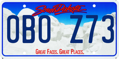 SD license plate 0BOZ73