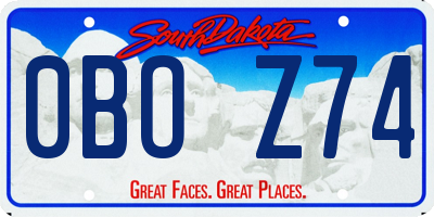 SD license plate 0BOZ74
