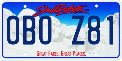 SD license plate 0BOZ81