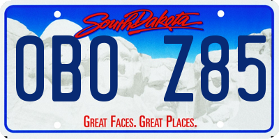 SD license plate 0BOZ85