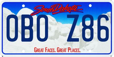 SD license plate 0BOZ86