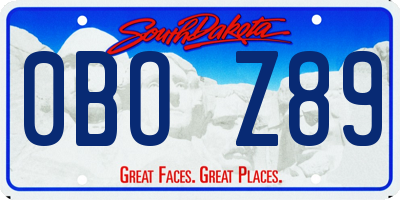 SD license plate 0BOZ89