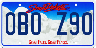 SD license plate 0BOZ90