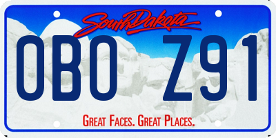SD license plate 0BOZ91