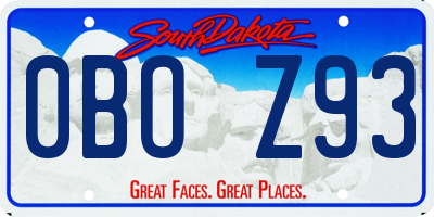 SD license plate 0BOZ93