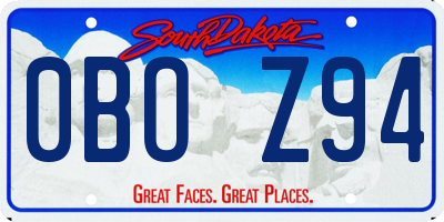 SD license plate 0BOZ94