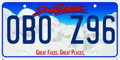 SD license plate 0BOZ96