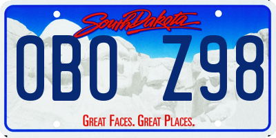 SD license plate 0BOZ98