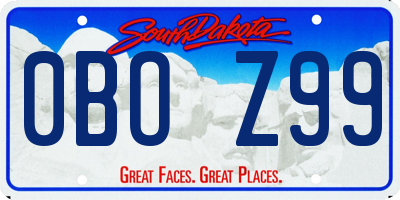 SD license plate 0BOZ99
