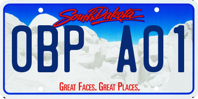 SD license plate 0BPA01