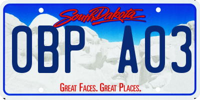 SD license plate 0BPA03
