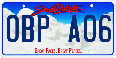 SD license plate 0BPA06