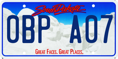 SD license plate 0BPA07