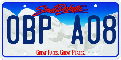SD license plate 0BPA08