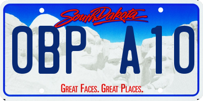 SD license plate 0BPA10