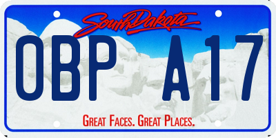 SD license plate 0BPA17