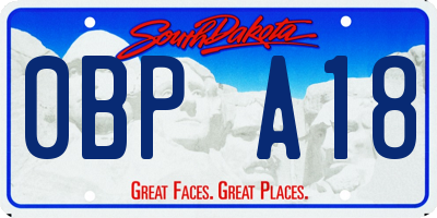 SD license plate 0BPA18