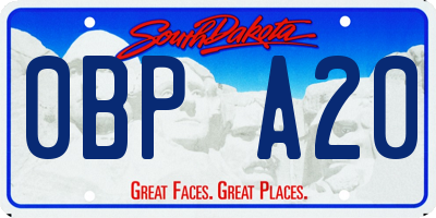 SD license plate 0BPA20