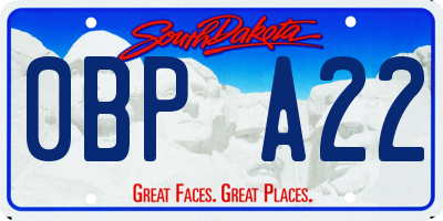 SD license plate 0BPA22