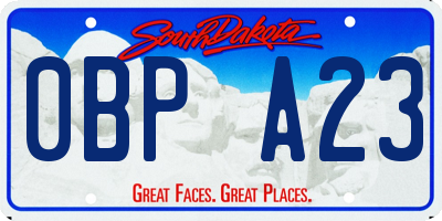 SD license plate 0BPA23