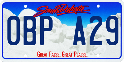 SD license plate 0BPA29