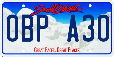 SD license plate 0BPA30