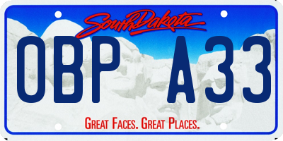 SD license plate 0BPA33