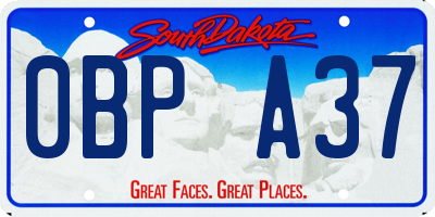 SD license plate 0BPA37