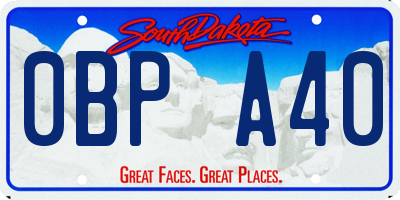 SD license plate 0BPA40