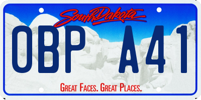 SD license plate 0BPA41