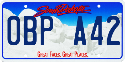 SD license plate 0BPA42