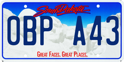 SD license plate 0BPA43