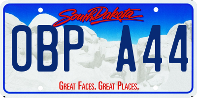 SD license plate 0BPA44