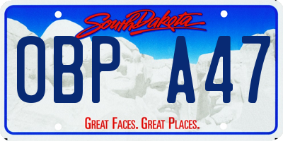 SD license plate 0BPA47