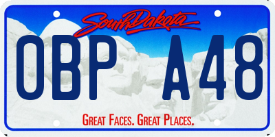 SD license plate 0BPA48