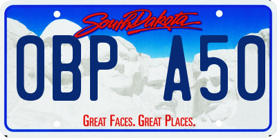 SD license plate 0BPA50