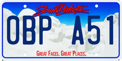 SD license plate 0BPA51