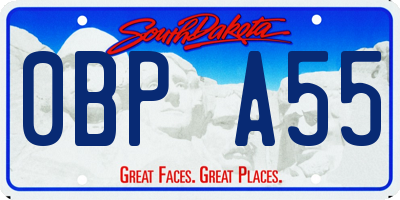 SD license plate 0BPA55