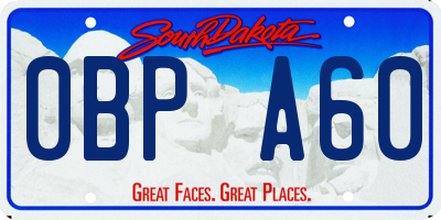 SD license plate 0BPA60