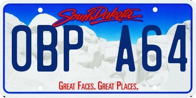 SD license plate 0BPA64
