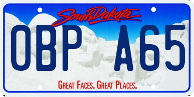 SD license plate 0BPA65