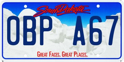 SD license plate 0BPA67