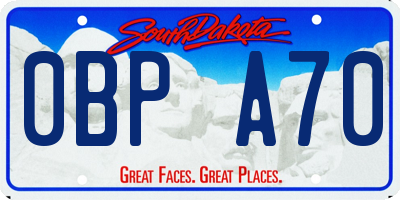 SD license plate 0BPA70