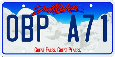 SD license plate 0BPA71