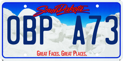 SD license plate 0BPA73