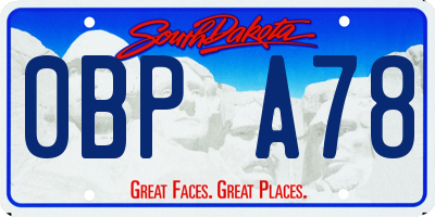 SD license plate 0BPA78