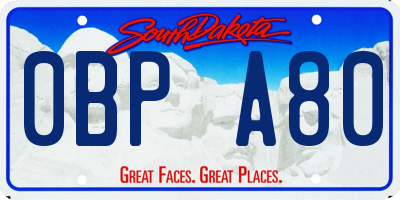 SD license plate 0BPA80