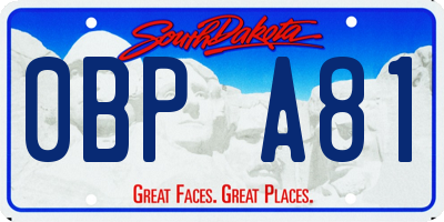 SD license plate 0BPA81