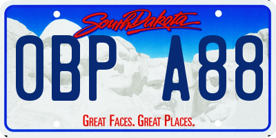 SD license plate 0BPA88