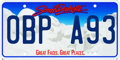 SD license plate 0BPA93